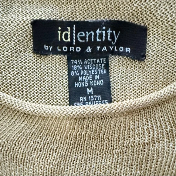 Identity by Lord and Taylor Sleeveless Ribbed Halter Tank Top in Gold - Picture 4 of 6